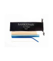 Bamboomaki - Pouch with Stainless Steel Metal Straws Blue