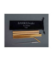 Bamboomaki - Pouch with Metal Stainless Steel Straws Gold