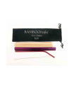 Bamboomaki - Pouch with Metal Stainless Steel Straws Purple