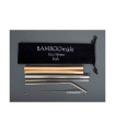 Bamboomaki - Pouch with Metal Stainless Steel Straws Silver